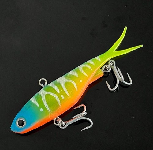 Soft Plastic TPR Vibe High Quality Fishing Lures VMC Trebles Barra Snapper 115mm - Picture 28 of 38