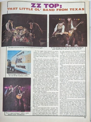 HIT PARADER Magazine August 1980 Aerosmith, Clash, Zz Top, Police, Pink Floyd - Picture 7 of 18