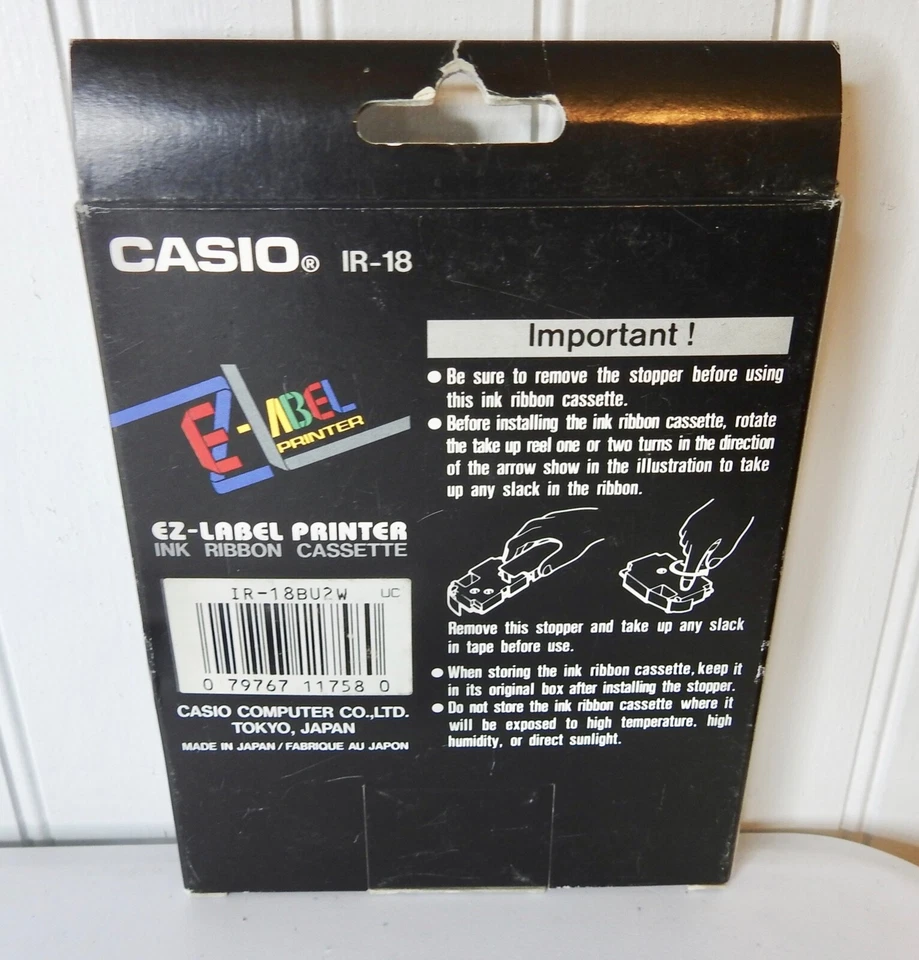 Casio EZ-Etikettendrucker Tintenbandkassette - 2 Stück - IR-18 - blau - schwarze Tinte - Bild 2 von 2