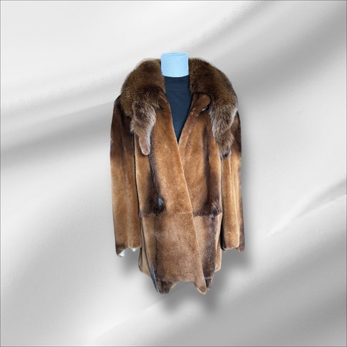 Luxurious Warm Amber-Brown Natural Sheared Mink Winter Coat Size L / XL - 第 2/8 張圖片