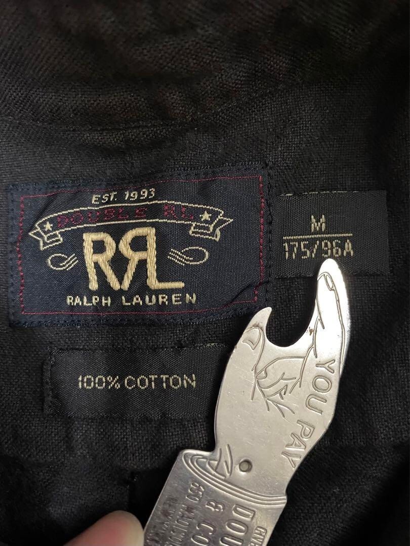 RRL RALPH LAUREN OX Ford Long Sleeve Shirt Tops Men Size M Black 