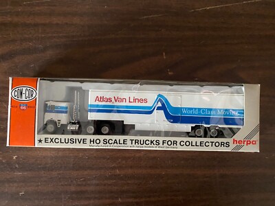 Con-cor Rd 66 Exclusive HO Scale Trucks For Collectors Atlas van line A1