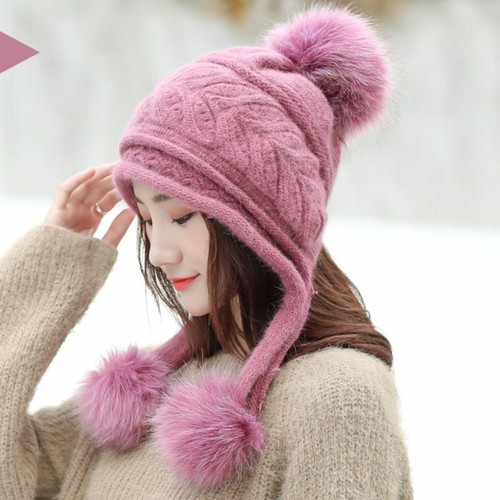 Women Winter Ear Flap Hats Thick Warm 