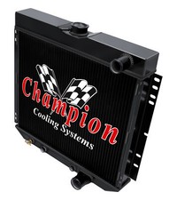 3 Row Aar Champion Black Finish Radiator Lowhose Pass 20 - 1967 - 1970 Mustang