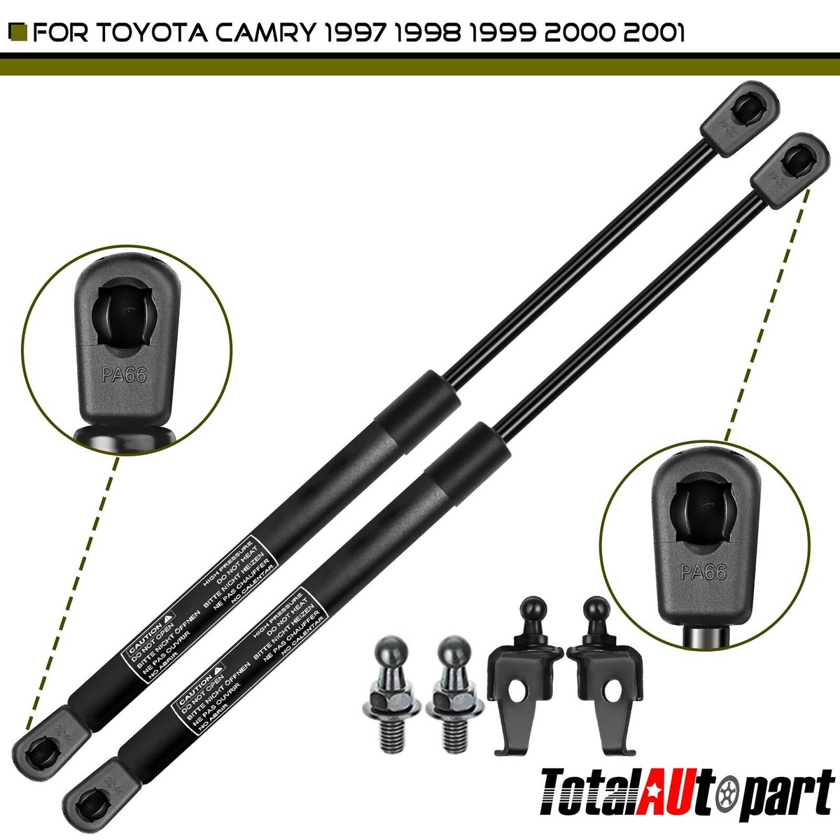 2x Hood Lift Supports For Toyota Camry 1997-2001 – Gas Struts, Direct Fit