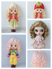 JD039L New Material Combed BJD Mohair Wigs Size 10-11 inch Long Curly Doll Hair