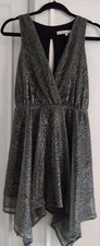 Lovers & Friends Dress Small Black Silver Clubwear Party Sparkle Lined Flirty
