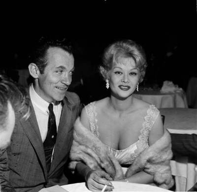 Actress Monique van Vooren attends an event in Los Angeles 1957 Old Photo 5