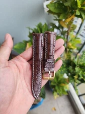 Size 20/18mm Brown 100% Genuine Leather Skin Watch Strap Band- Handmade