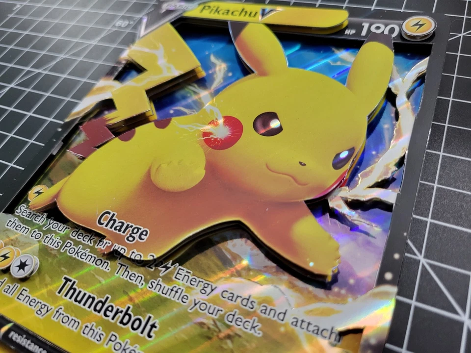 FAN MADE 3D ART CARD Pokémon Pikachu V - Oversized Jumbo Card SWSH061 CARDRIZZMA - Image 2 of 4