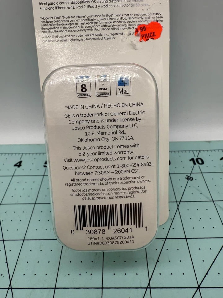 GE USB to 30 Pin Connector New Ultra Charge & Sync Cable Pc Or Mac 9 Feet - Image 4 of 4