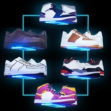 Set of 6 Floating Shoe Display Shelf with Lights, Glow Color Changing Clear A...