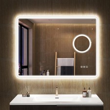 S'bagno Bathroom-Led-Mirror with 5x Magnifier 800x600 mm, Illuminated-Bathroom-