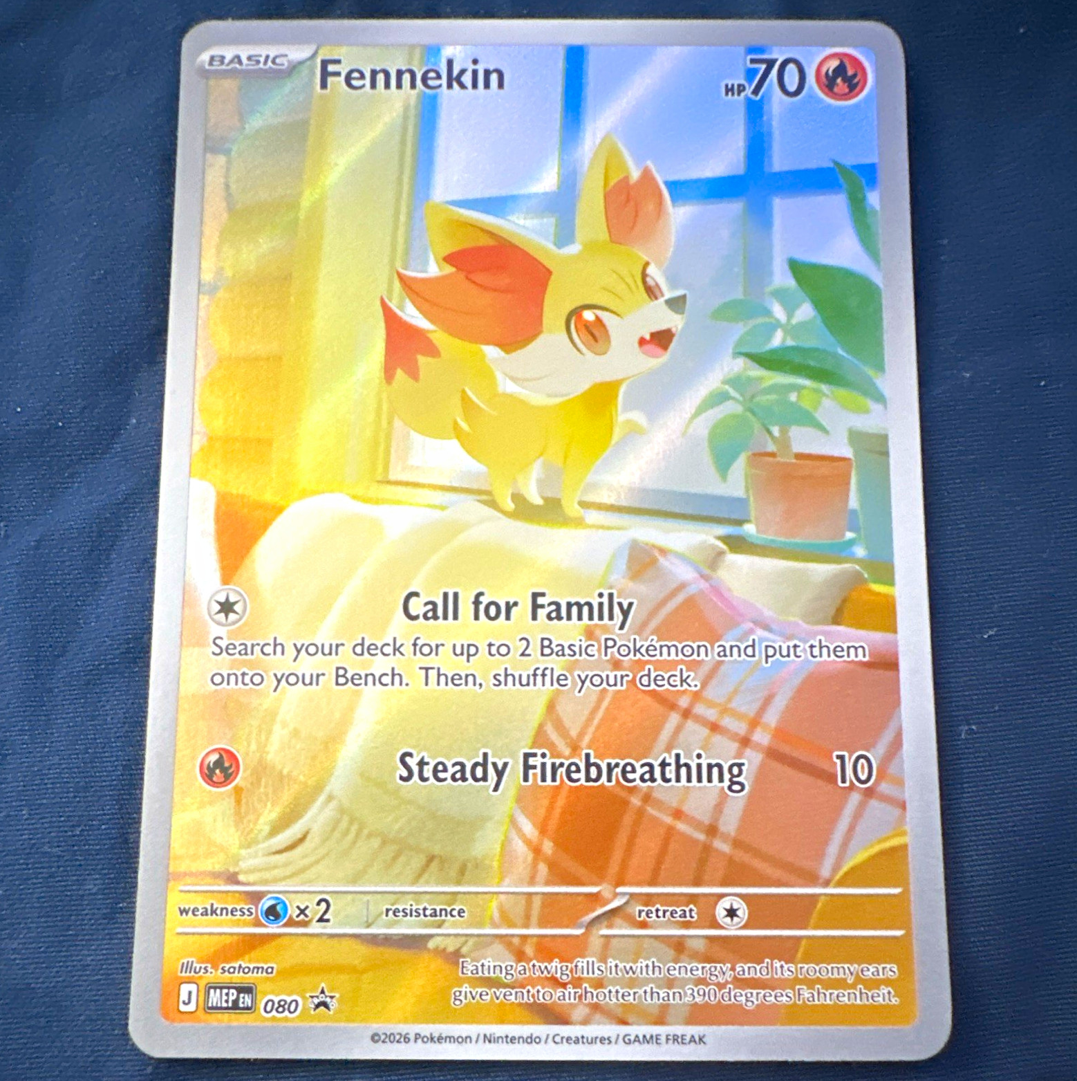 Pokemon TCG Fennekin 080 Mega Evolution Promo Holo Promo English