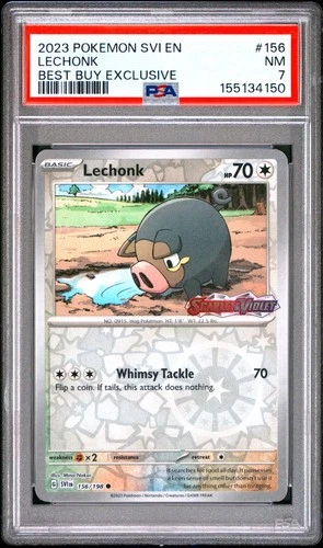 2023 POKEMON SVI EN-SCARLET & VIOLET BEST BUY EXCLUSIVE #156 LECHONK PSA 7