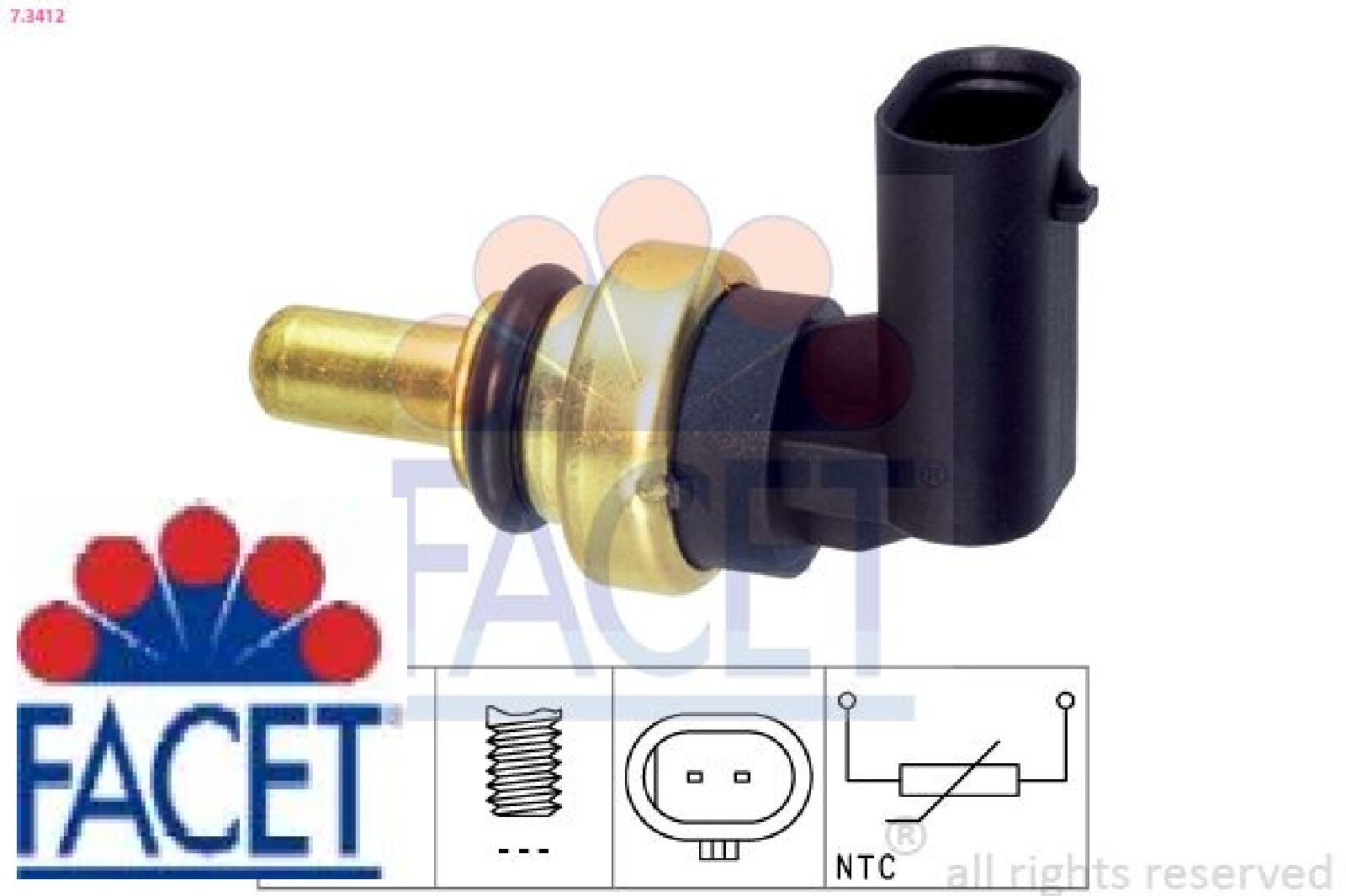 FACET 7.3412 Sensor für Kühlmitteltemperatur Sensor Kühlmittelsensor