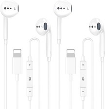 Wired Headphones for iPhone Earbuds with Lightning Connector,2 Packs Builtin ...