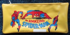 RZADKI Vintage 1980 Marvel NIESAMOWITY SPIDER-MAN Winylowy piórnik PVC Zapinany na zamek ETUI