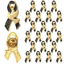 25 Pcs Funeral Memorial Pins for Guest Christian Ribbons Forever in Our Heart...