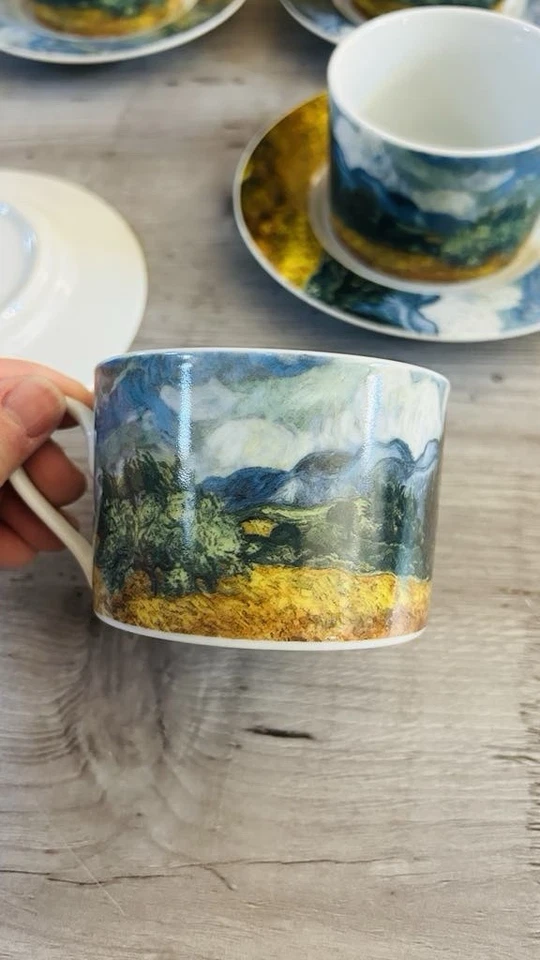 Juego de 3 tazas de porcelana Vincent Van Gogh de Sakura Foto 2 de 4