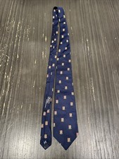 Polo Ralph Lauren Handmade Silk Tie Navy Crest Vintage Preppy Made In USA