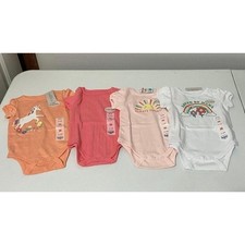 Garanimals Baby Clothes Girl Short Sleeve Bodysuits Bundle of 4 Sz 3-6 Months