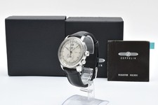 Full Set TOP MINT Zeppelin 100 Jahre 7640 Quartz Tachymeter Mens Watch JAPAN