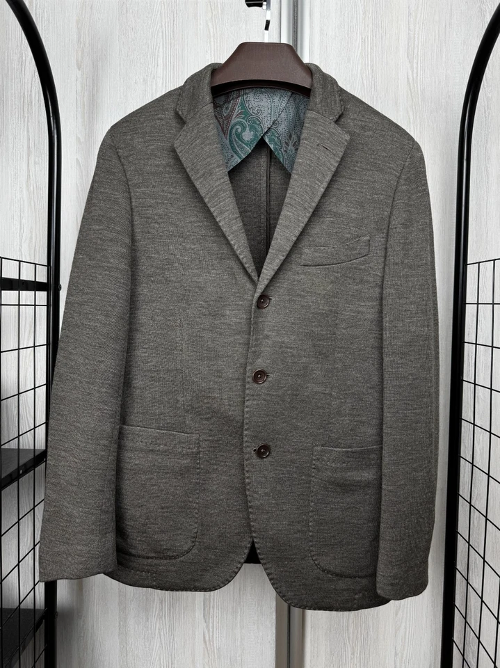 Blazer Altea Robert Gris-Marrón 3 Botones Mezcla Lana Sin Forro Foto 2 de 4