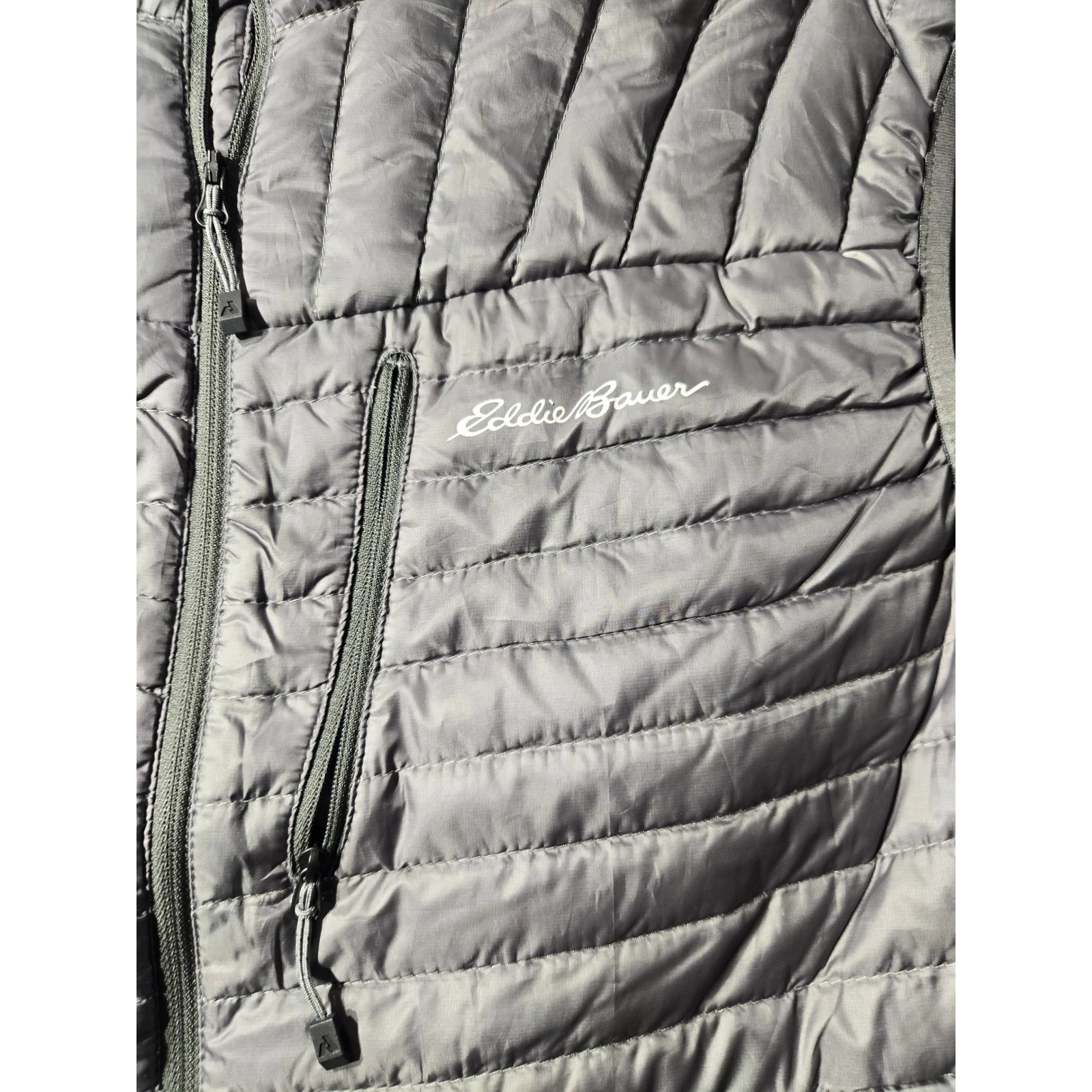 Eddie Bauer First Ascent StormDown 800 Puffer Vest Mens XL Gray Green Outdoor - product detail image 2