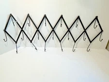 Black Metal Expandable Wall Mounted Cup Mug Tool Kitchen Rack Holder 19 Hooks