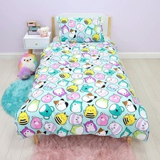 Squishmallows Happy Single Duvet Quilt Cover  Pillowcase Children's Official