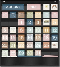 Boho Calendar Pocket Chart for Classroom Cards Add-On School Supplies Teacher De