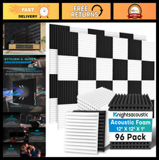 96 Pack Acoustic Foam Panels 1x12x12" Soundproof Wall Panels, High Density Noise