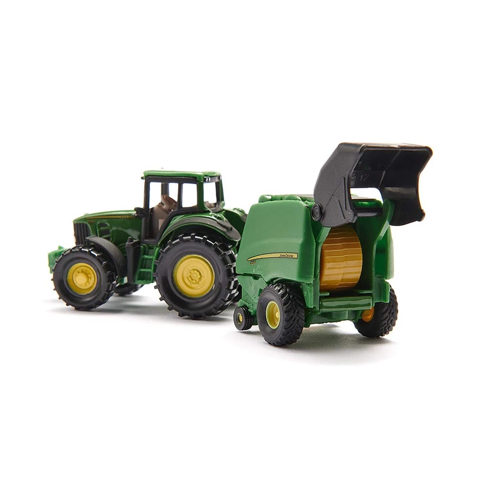 siku 1665 Trattore John Deere con pressa per balle con 2 balle incluse Metallo e - Immagine 2 di 4