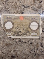 Vintage Italian 100 Lire banknote Banca d Italia 1931-1942  creases and torn