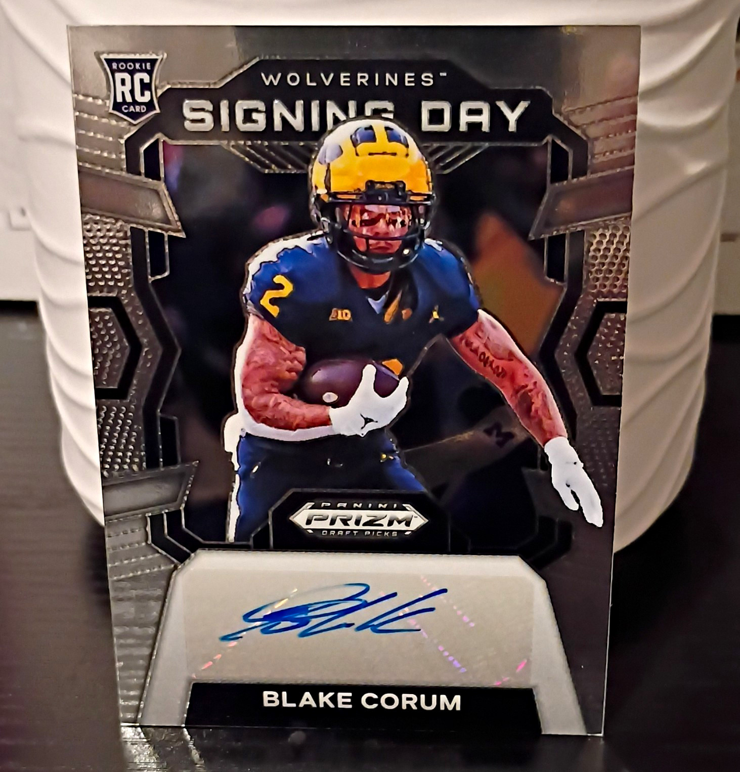 Panini 2024 Prizm Draft Picks Blake Corum Signing Day Auto RC SD-BCM