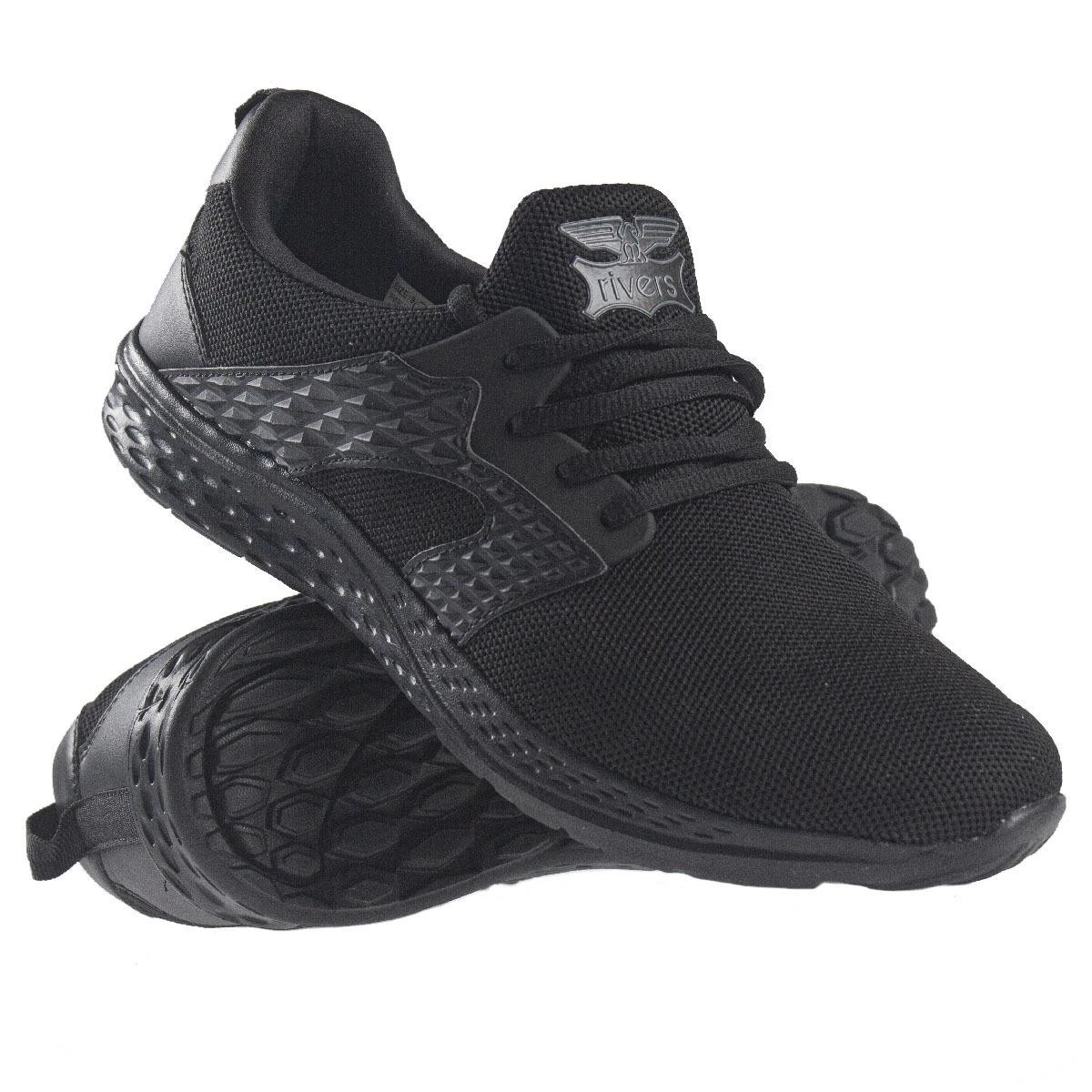 Mens Lightweight Lace Up Black Trainers Breathable Mesh Running Sports Shoes
Opens in a new window o