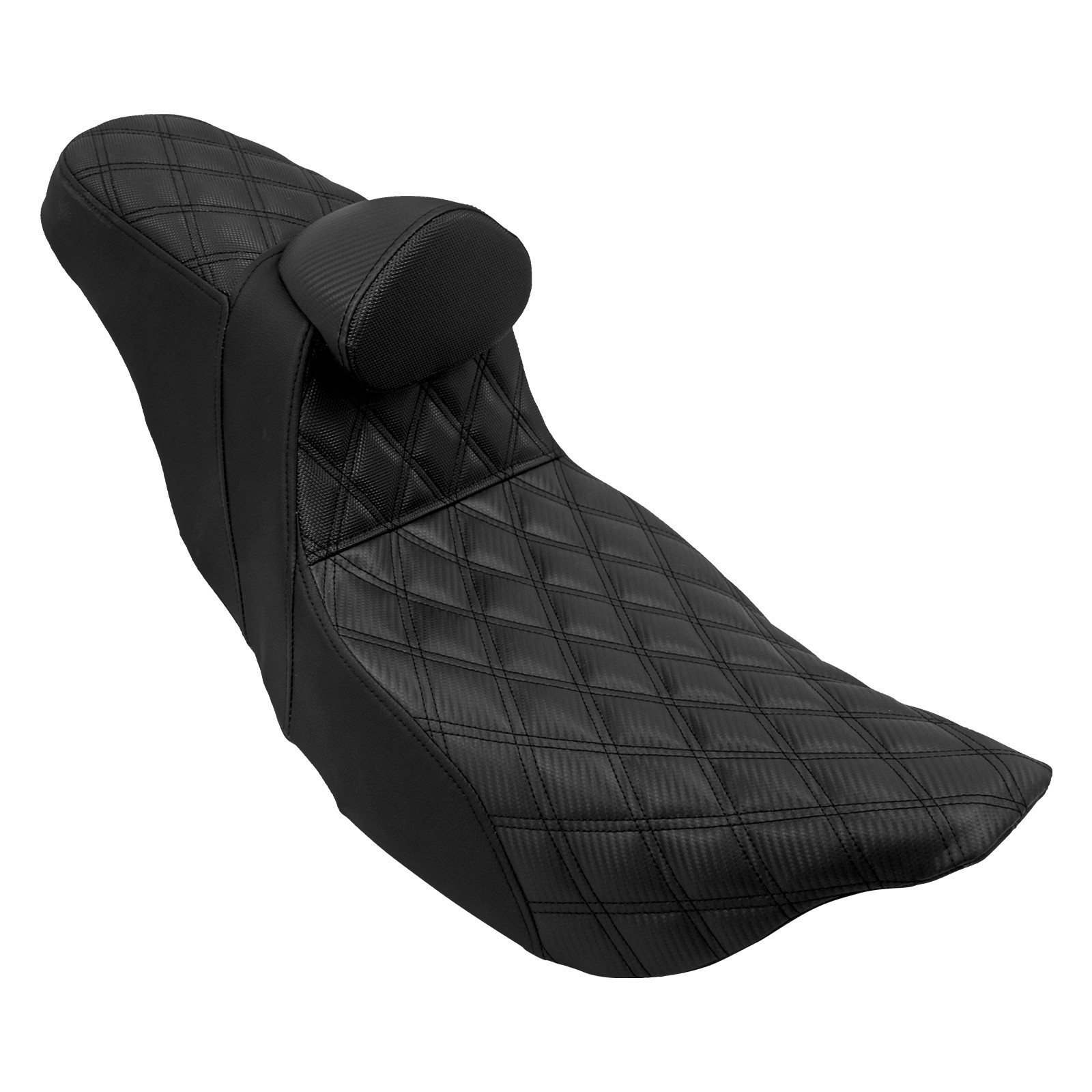 Black Lattice Gel Seat & Backrest For Harley Touring Electra Glide FLHT 2009-23