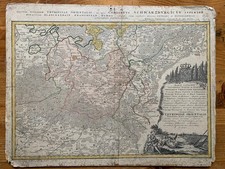 Karta miedziorytowa Turyngia Wschodnia 1747 · Homann Erben · Zollmann · Oryginalna kolorystyka