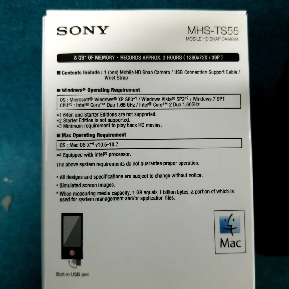 OPEN BOX Sony Bloggie Live MHS-TS55 Mobile HD 8GB Wi-Fi Snap Camera - SILVER - Image 4 of 4