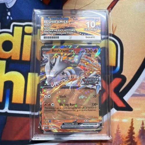 Reshiram EX White Flare 020/086 Stamped Ace 10 LOW POP