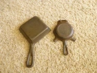 VINTAGE GRISWOLD SQ. EGG SKILLET #53 & GRISWOLD SKILLET ASHTRAY #570