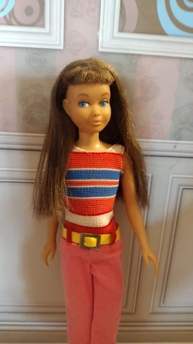 Vintage Skipper Doll  Summer Slacks Pink  Twiggy Gear fabric Barbie sister 1970