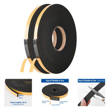 Self Adhesive Foam Tape Weatherstrip 1/2In x 1/4In x 42Ft High Density