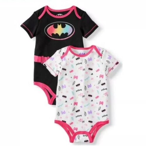 DC Comics Batgirl Baby Girl Graphic Bodysuits, 2-Pack, NWT, Short Sleeves - Picture 1 of 2