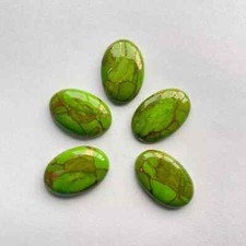 AAA  Green Copper Turquoise Cabochon Oval Shape Loose Gemstone