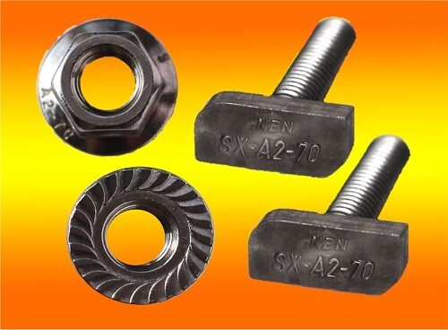 30 Stück Hammerkopfschrauben Set M10x25mm - Edelstahl A2-70 Mit Muttern