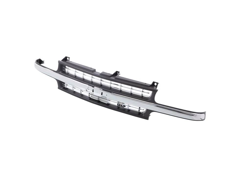 Black Grille+Chrome Center Molding Bar For 1999-2002 Chevy Silverado 1500 HD Foto 3 de 4