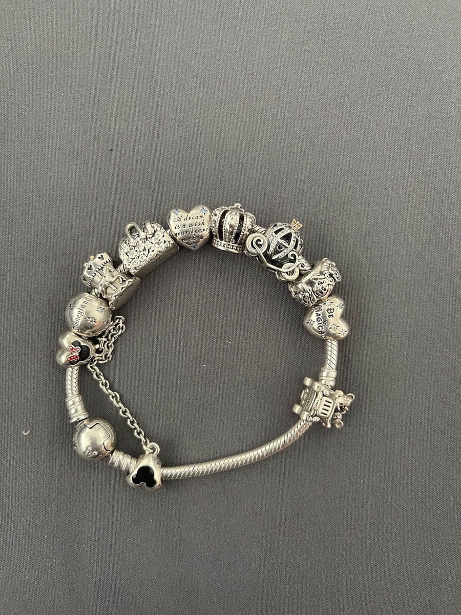 Disney Parks Pandora Bracelet With 9 Charms And Minnie And Mickey