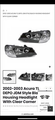 2002-2003 Acura TL Depos Clear Headlight Assembly